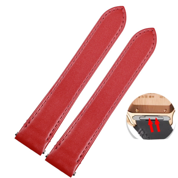 Red Calf Leather for New Santos Cartier Quick Switch Strap