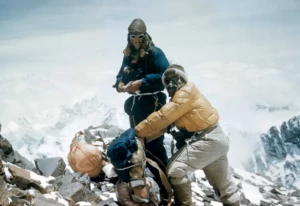 Sir Edmund Hillary Climbing the Everest with a Rolex Explorer