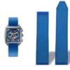 8 Blue Rubber Strap Bracelet for TAG Heuer Monaco Speed Series- 22mm