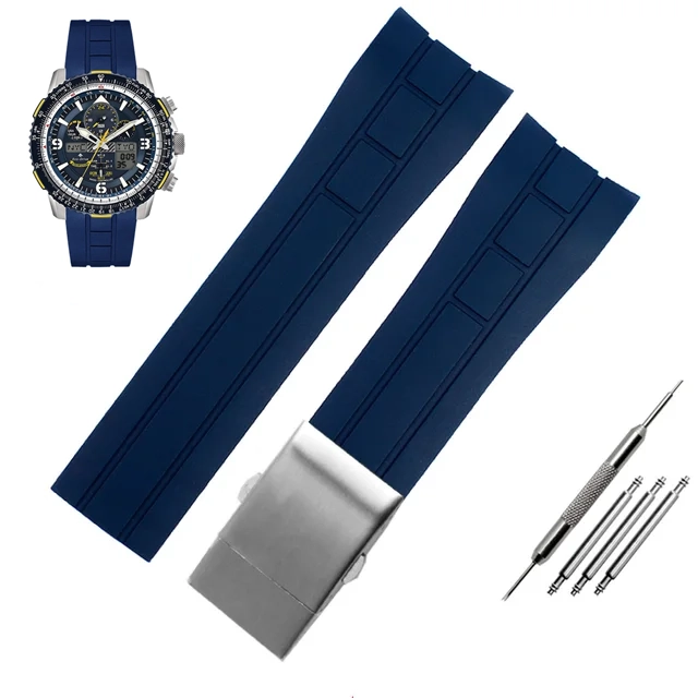 Rubber_Strap_For_Mido_Ocean_Star8 Blue Rubber Strap for Mido Multifort Gent - 2 sizes