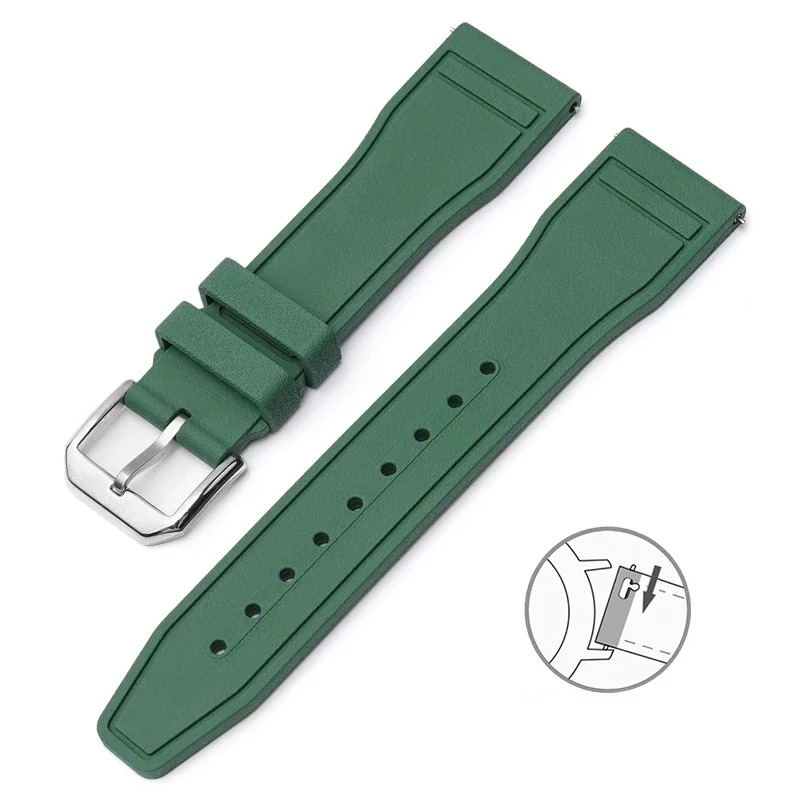 Green Rubber Strap Band for IWC Pilot Portofino - 3 sizes