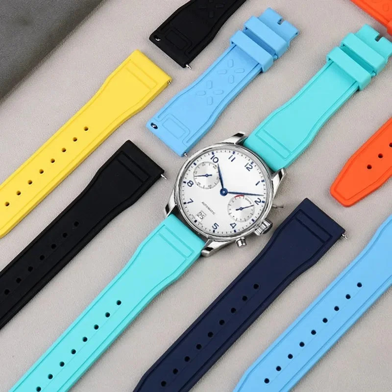 Green Rubber Strap Band for IWC Pilot Portofino - 3 sizes - Image 3