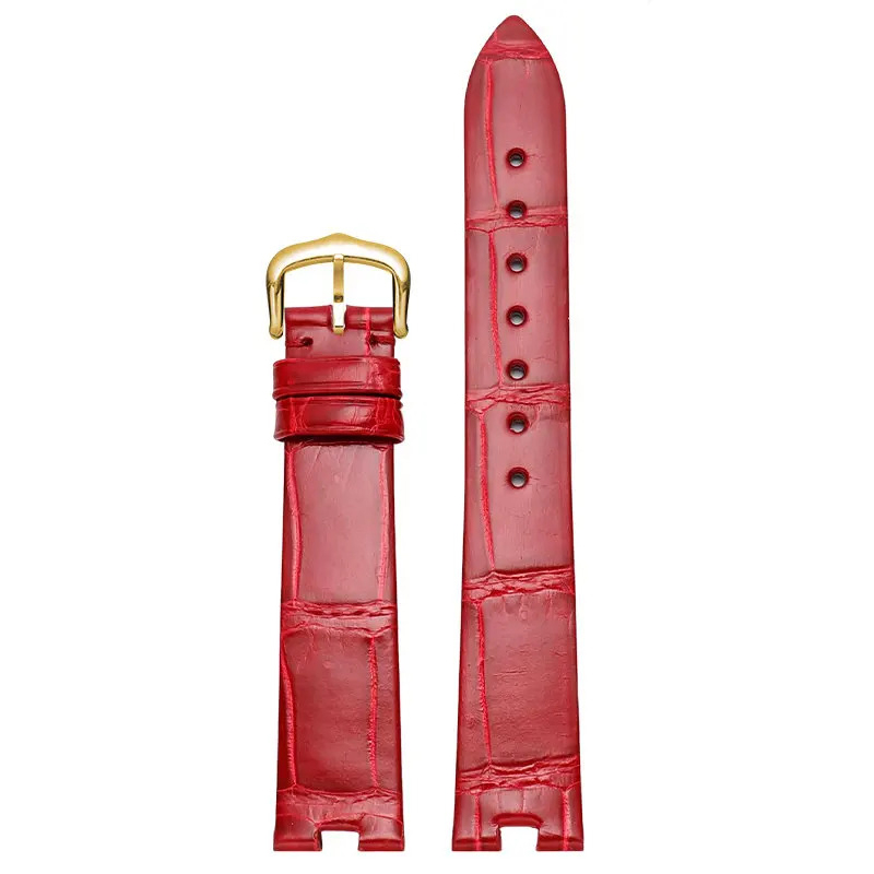 Red Genuine Crocodile Leather Strap for Cartier Ballon Blanc - 16mm - Image 3
