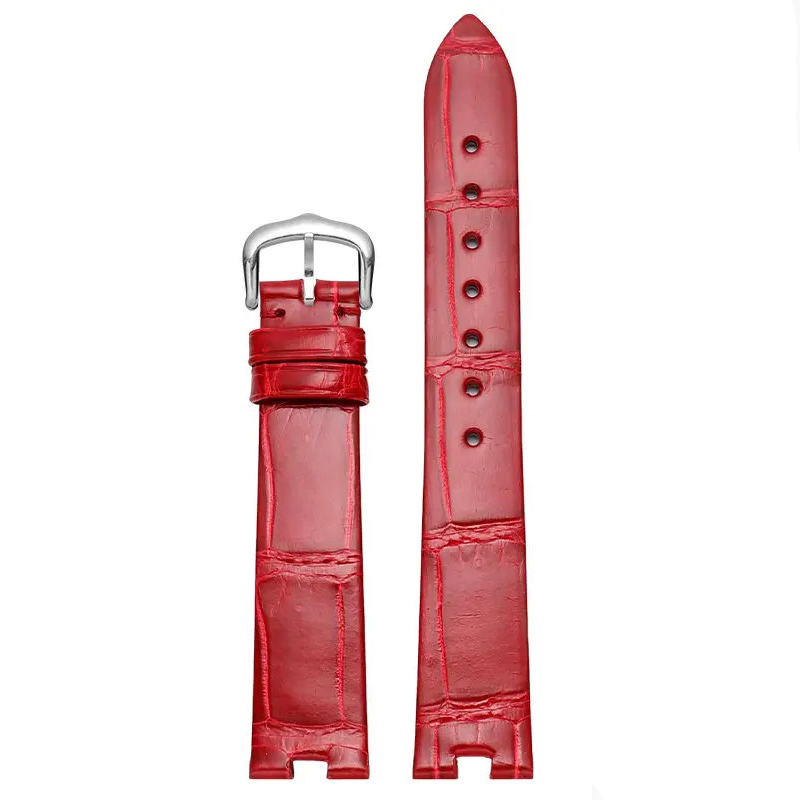 Red Genuine Crocodile Leather Strap for Cartier Ballon Blanc - 16mm