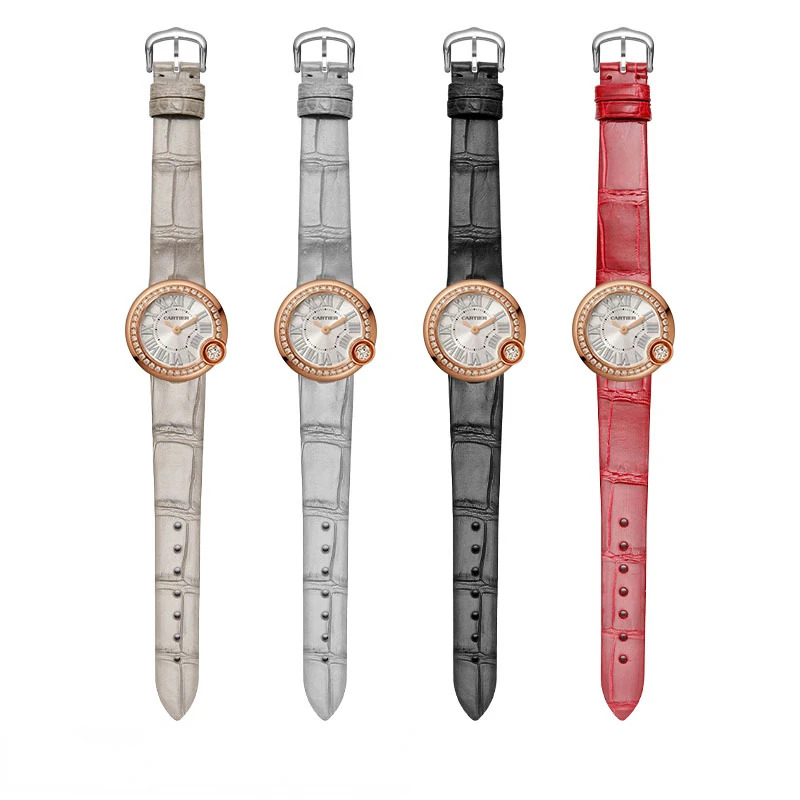 Red Genuine Crocodile Leather Strap for Cartier Ballon Blanc - 16mm - Image 5