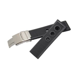 Black Rubber for Breitling Avenger, Chronomat, Super Ocean Heritage, Colt...