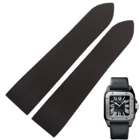 Black Rubber for Cartier Santos Carbon W2020007