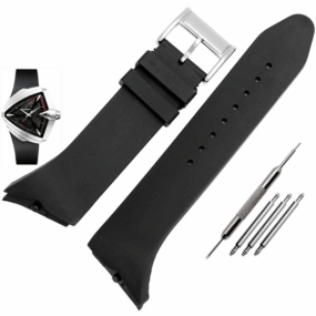Black Rubber Strap Bracelet for Hamilton Ventura XXL