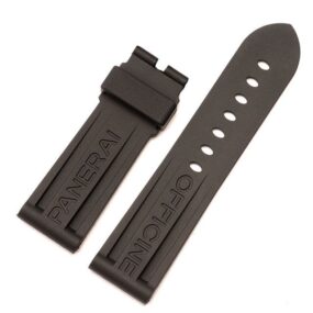 Black Rubber Strap for Officine Panerai Luminor, Marina, Submersible...