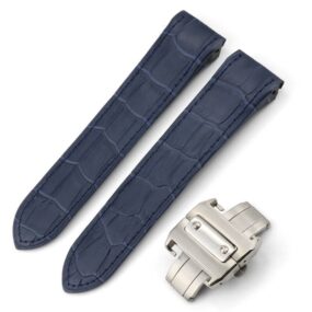 Blue Alligator Grain Leather for Cartier Santos 100 M / XL