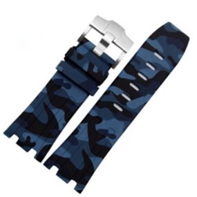 Blue Camouflage Rubber Strap for Audemars Piguet Royal Oak Offshore
