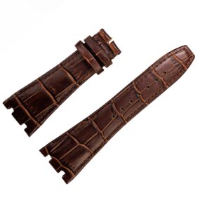 Brown Crocodile Grain Leather Bracelet for Audemars Piguet Royal Oak - 26mm