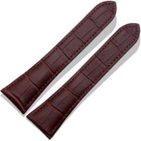 Brown Strap Bracelet in Alligator Leather Grain for Cartier Tank Solo