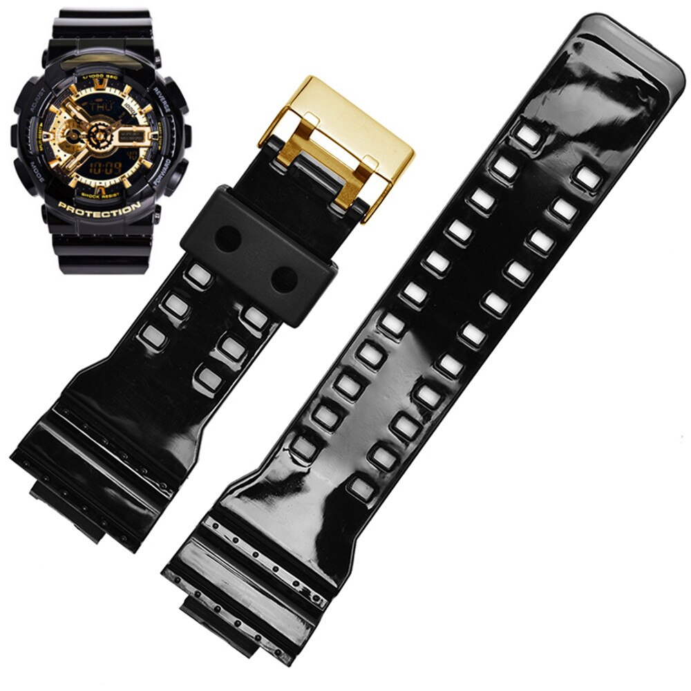 Glossy Black Strap Casio G-Shock GA-Series 16mm In Rubber - Image 2