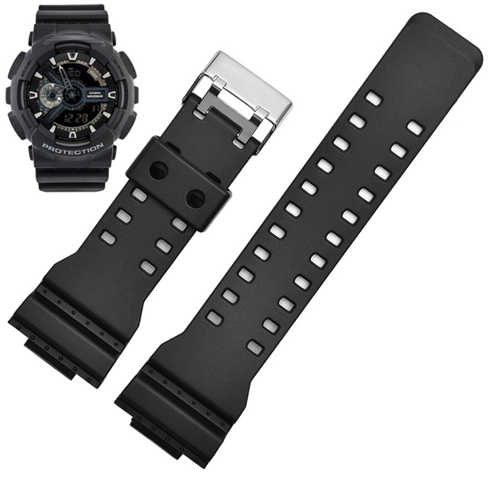 Glossy Black Strap Casio G-Shock GA-Series 16mm In Rubber - Image 3