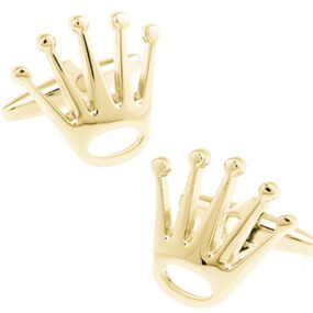 Gold Cufflinks Rolex Crown Look