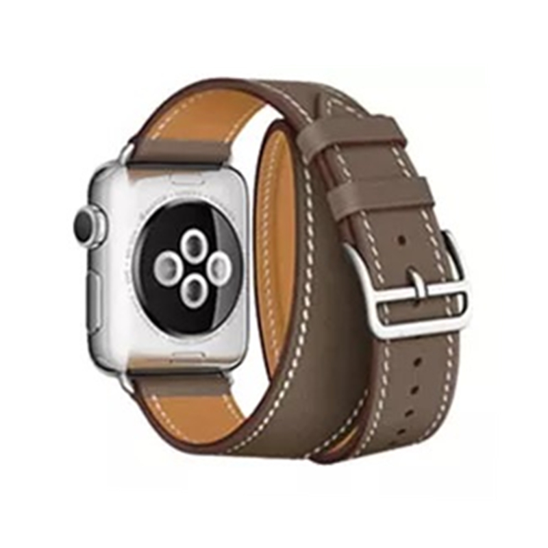Grey Taupe Double Tour Band Apple iWatch Hermes In Leather - Parts