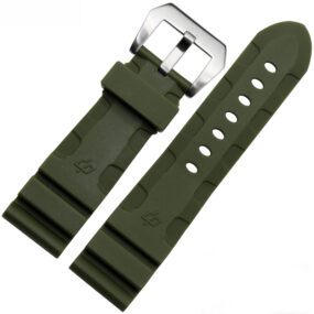Military Green Rubber Strap for Officine Panerai Luminor, Marina, Submersible...