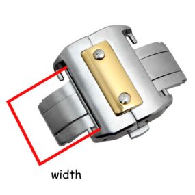 Two-Tone Clasp Buckle for Cartier Santos M / XL in Stainless Steel & Gold Plated