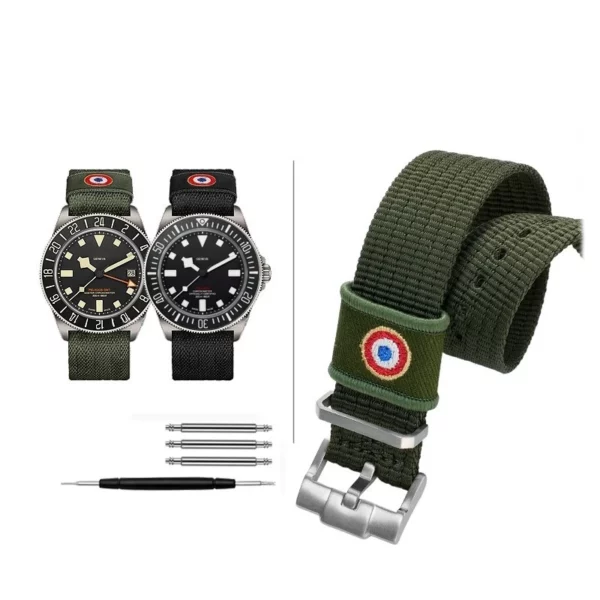 bracelet_Nato_for_Tudor_Pelagos_FXD_GMT_Black-bay_Marine_National_16 Green Nato Strap Tudor Black Bay, Pelagos GMT/FXD Marine National in Nylon - 22mm