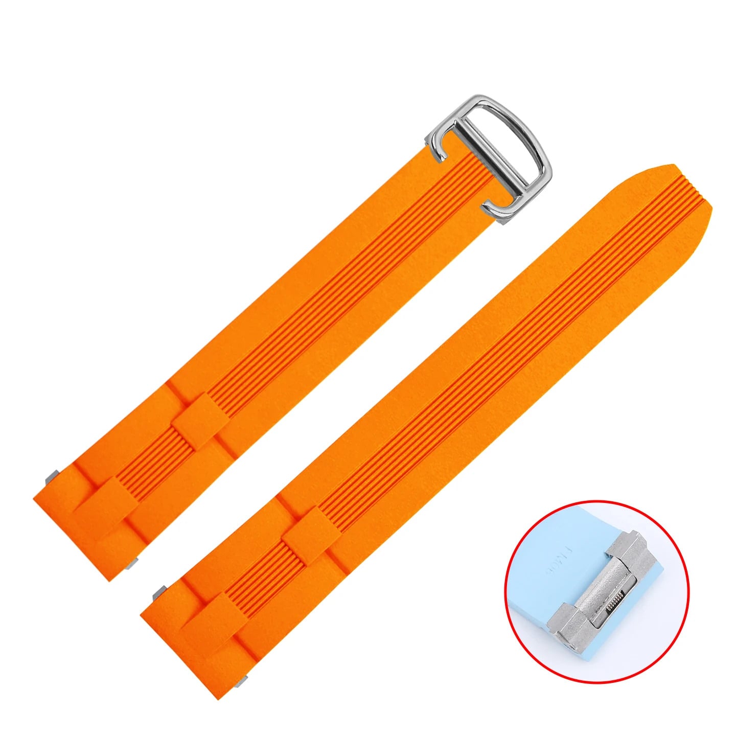 Light Blue Rubber Strap for Cartier Roadster 19mm