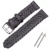 0_Bracelet-de-montre-en-cuir-de-vachette-22mm-24mm-femmes-hommes-mode-armure-bracelet-de-montre Woven Leather Watch Strap in Black with Quick-Release -22, 24mm