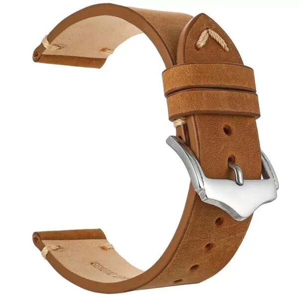 0_EACHE-fait-la-main-100-en-cuir-v-ritable-Crazy-Horse-bracelets-de-montre-en-cuir (1) Light Brown Universal Leather Watch Strap in Calf - 18,20,22mm