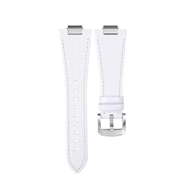 1 White Strap Band for Tissot PRX Bracelet with Quick-Release in Alligator/Crocodile Grain with End Link 26x12mm