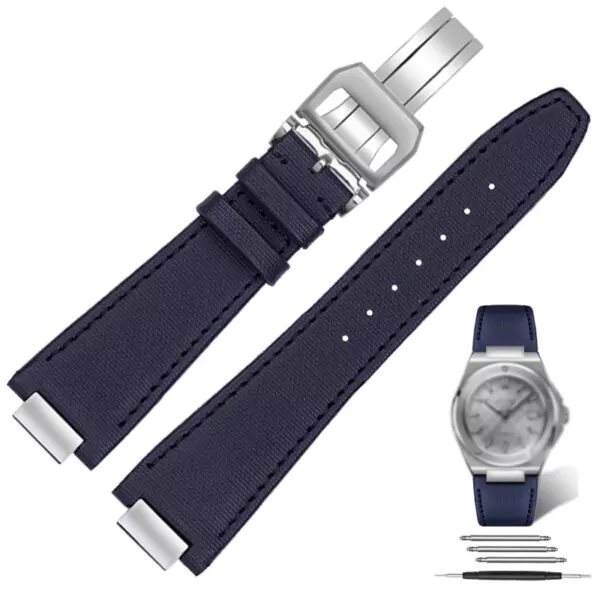 1 Strap_Bracelet_for_IWC_Ingenieur_In_nylon_with_endlink_3 2 Blue Nylon Strap Bracelet for IWC Ingenieur - 24x13.5mm