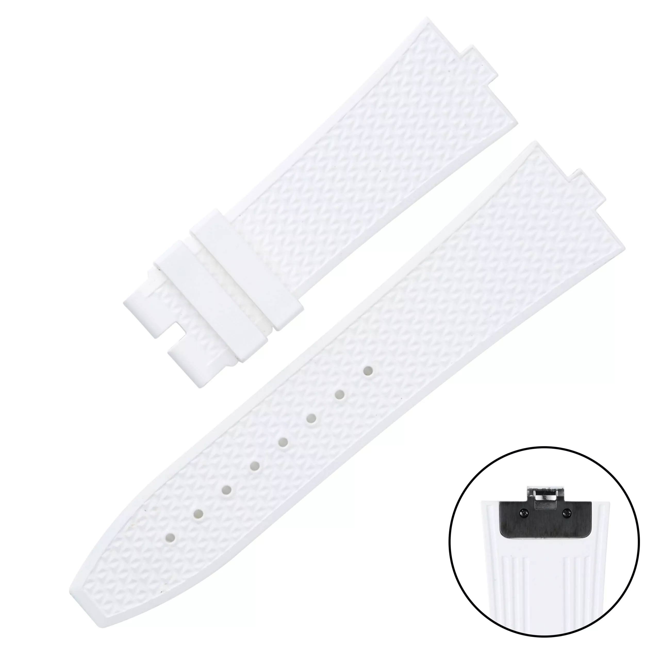 10 White Rubber Strap for Vacheron Constantin Overseas Quick-Release - 24x7mm