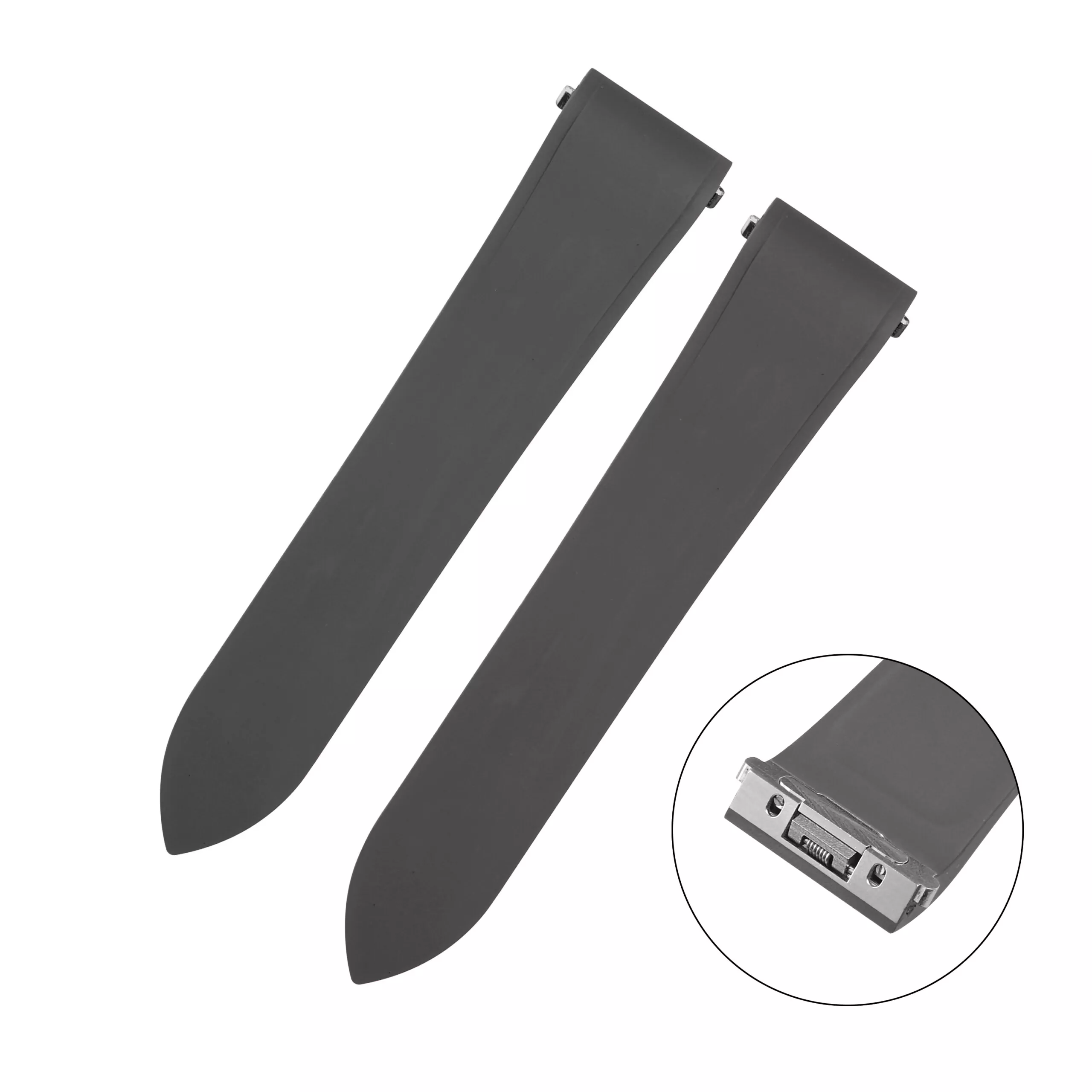 11 Black Rubber Strap Band for New Santos Cartier Quick Switch