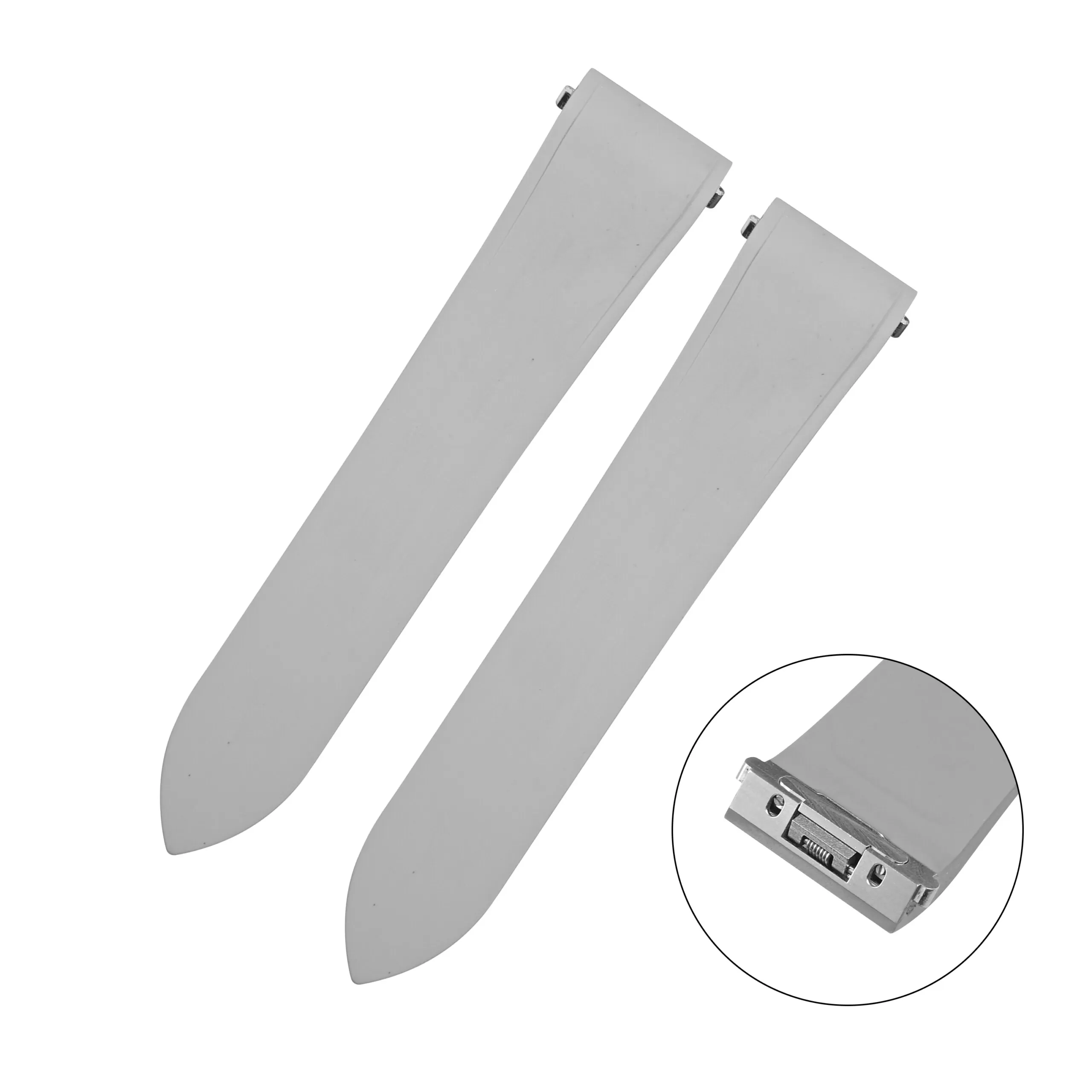 12 Grey Rubber Strap Band for New Santos Cartier Quick Switch
