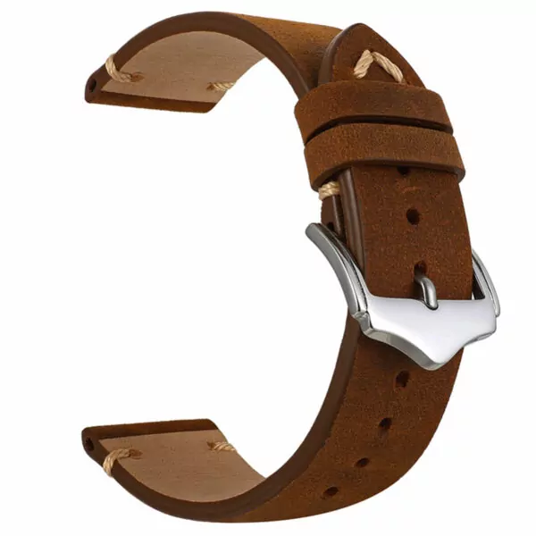 1_EACHE-fait-la-main-100-en-cuir-v-ritable-Crazy-Horse-bracelets-de-montre-en-cuir (1) Brown Universal Leather Watch Strap in Calf - 18,20,22mm