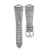 2 Gray Strap Band for Tissot PRX Bracelet with Quick-Release in Alligator/Crocodile Grain with End Link 26x12mm