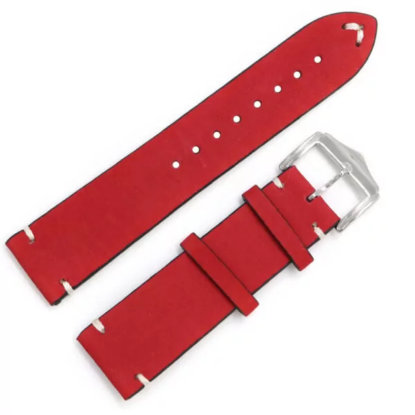3_Bracelet-de-montre-Rolamy-20-22-24mm-bracelet-de-montre-en-cuir-pour-Rolex-Omega-Submariner Red Strap for Rolex, Omega, Tudor, IWC in Cowhide Suede 20, 22, 24mm