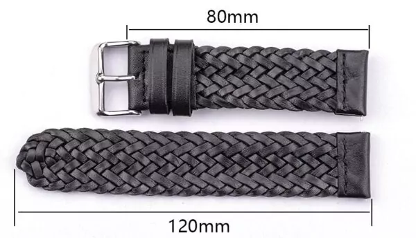 6_HTB18PRIbMKG3KVjSZFLq6yMvXXao Woven Leather Watch Strap in Black with Quick-Release -22, 24mm