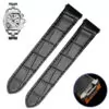9-mm-21-mm-nouveau-design-pour-nouveau-sh_main-4 Black Leather Strap for Cartier Roadster in Crocodile Grain with Quick-Release System