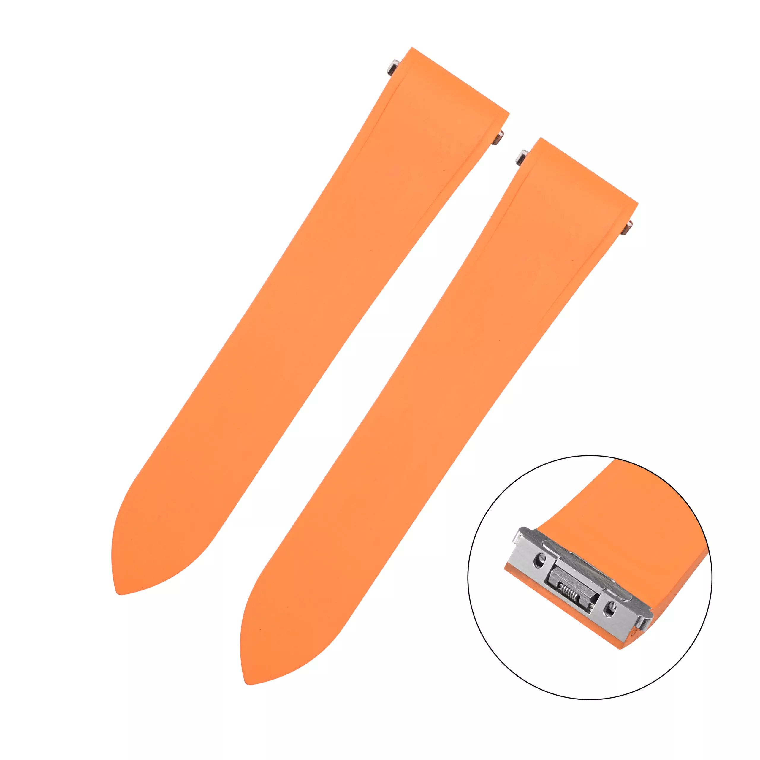 9 Orange Rubber Strap Band for New Santos Large Cartier Quick Switch
