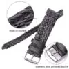 9_HTB1mTxHbL1H3KVjSZFHq6zKppXa1 Woven Leather Watch Strap in Black with Quick-Release -22, 24mm