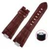 A brown no clasp_bracelet-de-montre-en-cuir-a-extremite-c_variants-8 Brown Strap Band for Tissot PRX Bracelet with Quick-Release in Alligator/Crocodile Grain with End Link 26x12mm