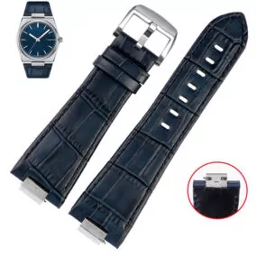 Blue Strap Band for Tissot PRX Bracelet with Quick-Release in Alligator/Crocodile Grain with End Link 26x12mm