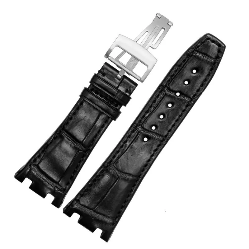 Audemars_Piguet_Straps_Parts_259 - SA:ROO (1) Black Genuine Alligator Strap Royal Oak Offshore Audemars Piguet 28mm