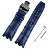 B blue-black_for-maurice-lacroix-aikon-series-cowhide_variants-12 Blue Leather Strap For Maurice Lacroix Aikon in Crocodile/Alligator Grain in 24mm