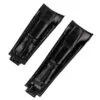 BLACK_racelet-de-montre-en-cuir-pour-hommes-e_variants-5 Black Curved Strap for Rolex Daytona, Submariner, GMT I & II in Crocodile Grain