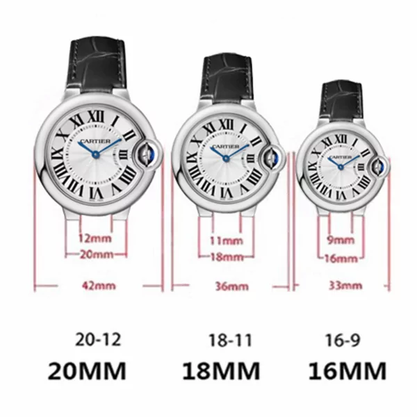 Ballon Bleu Cartier Chart 2 Pink Fuchsia Genuine Crocodile Leather Strap for Cartier Ballon Bleu