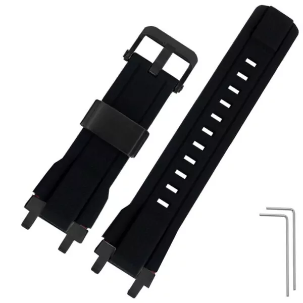 Black Black buckle_accessoires-de-montre-bande-de-remplacem_variants-2 Black Rubber Strap for Casio MTG-B1000, G1000 in Rubber