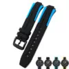 Black Lig-blue black_tissot-bracelet-de-montre-etanche-en-c_variants-7 Black & Light Blue Strap Bracelet for Tissot T111417 In Rubber - 18mm