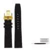 Black gold Folding_bracelet-en-cuir-pour-montre-longines-iw_variants-10 Black Strap Band for Longines Hydro Conquest, Heritage, Master In Nylon 20, 21, 22mm