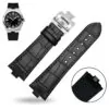 Black-silver_24-mm-7-mm-convex-mouth-belt-high-quality_variants-12 copy 2 Black Leather Strap for Vacheron Constantin Overseas Quick-Release Crocodile/Alligator Grain - 24x7mm