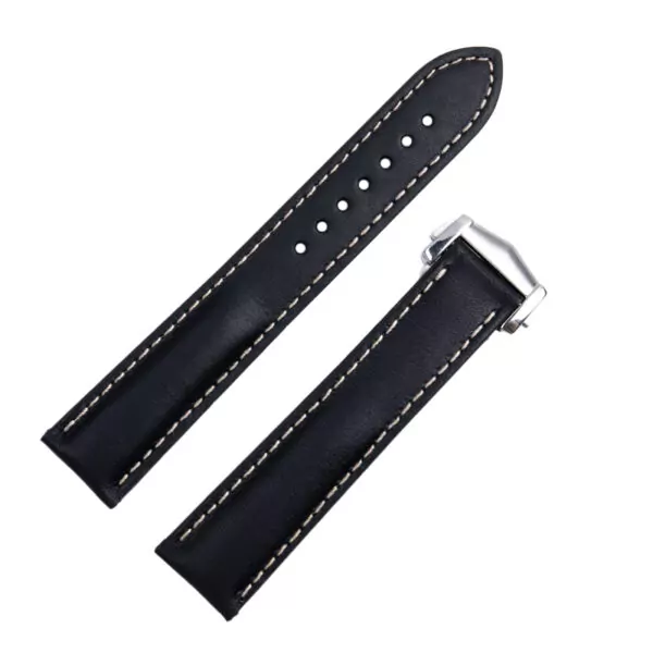 Blk Silver Buckle_cinturini-in-vera-pelle-bovina-napa-fran_variants-5 Black Strap Bracelet for Omega Seamaster 300, DeVille, Speedmaster In Calf Leather - 20, 21mm